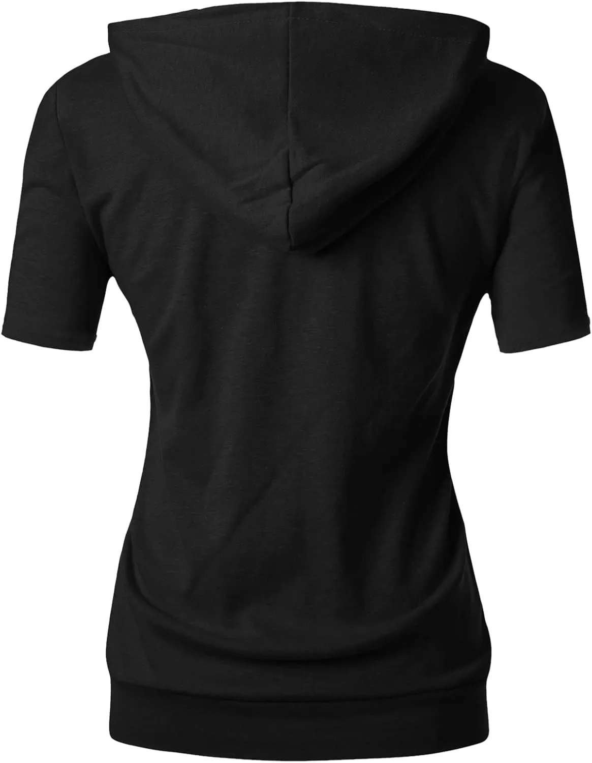 GIVON Womens Slim Fit Zip Up Hoodie Short Sleeve Thin Jacket Full Zip Sweatshirt with Plus Size