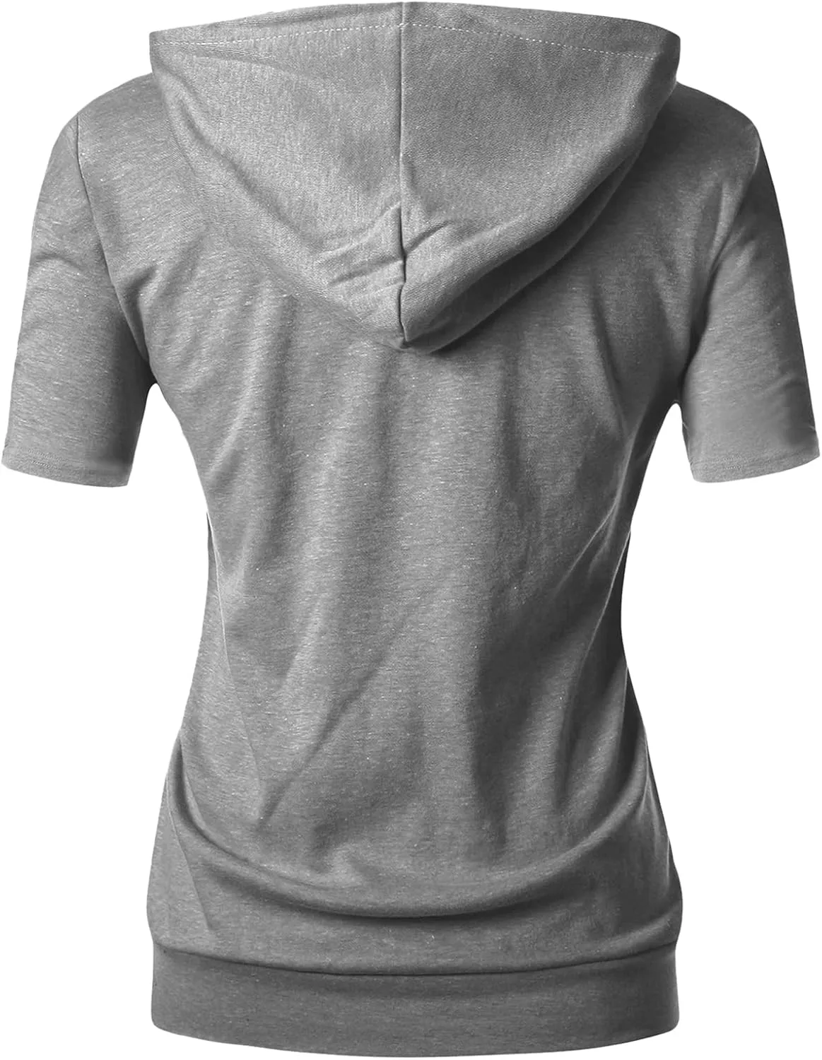 GIVON Womens Slim Fit Zip Up Hoodie Short Sleeve Thin Jacket Full Zip Sweatshirt with Plus Size