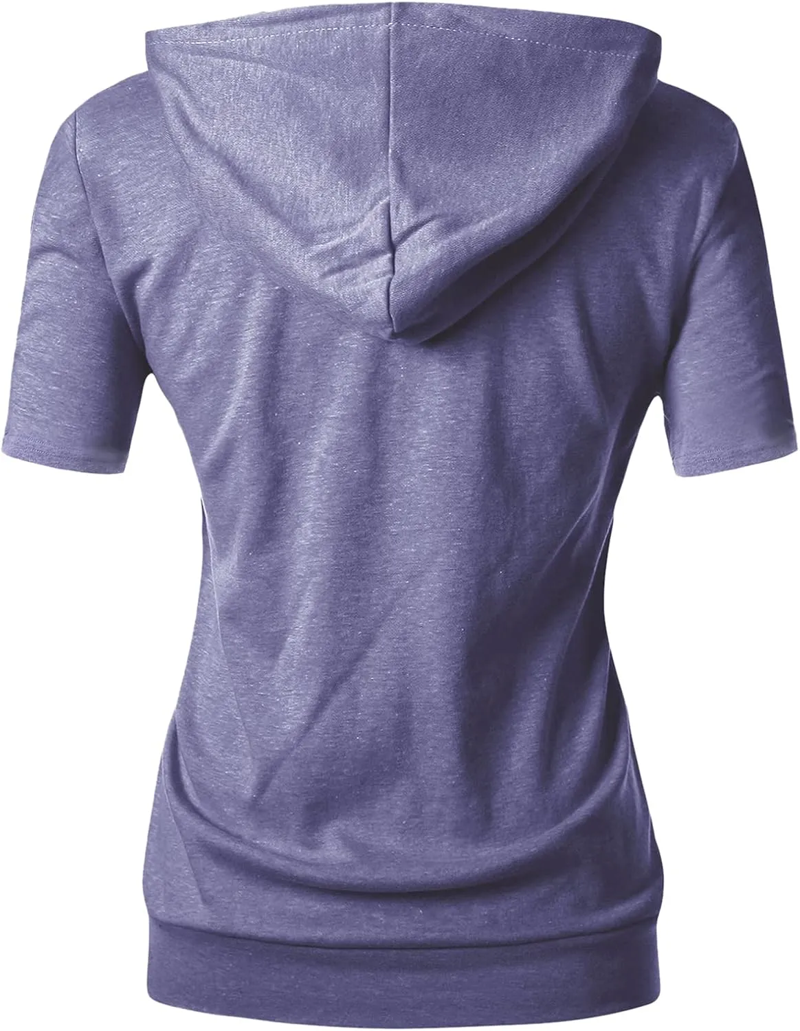 GIVON Womens Slim Fit Zip Up Hoodie Short Sleeve Thin Jacket Full Zip Sweatshirt with Plus Size