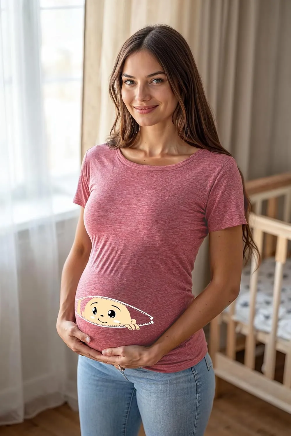 Graphic Maternity Shirts for Women - Pregnancy Essentials Funny Tops for Pregnant Mom Gifts