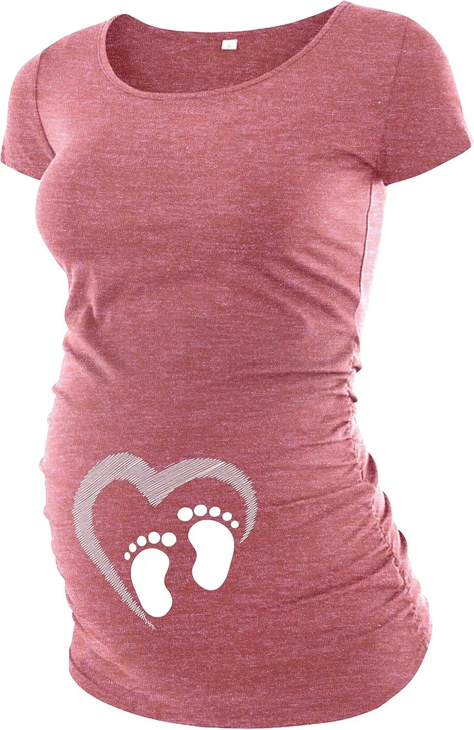 Graphic Pack of 3 Maternity Shirts for Women - Side Ruched Pregnancy Tops for Expecting Womens
