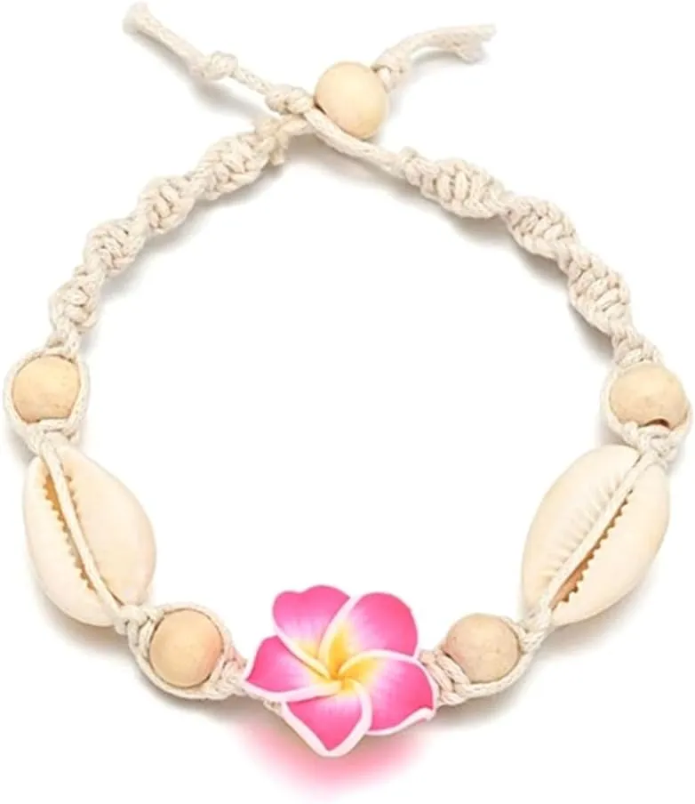 Handmade Beach Beaded Anklet Boho Shell Anklets Bracelets Fashion Adjustable Flower Footchain Anklet Summer Foot Jewelry
