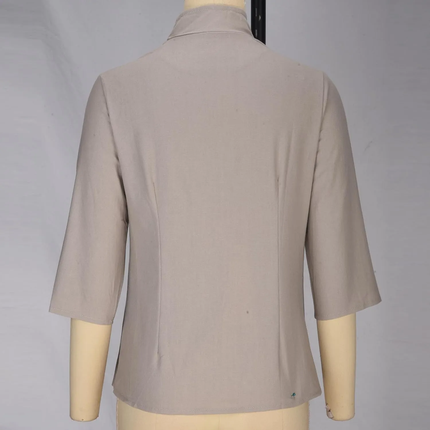 HGps8w Women's Linen Shirts Retro Mandarin Collar Chinese Frog Button 3/4 Sleeve Button Down Blouse Tops