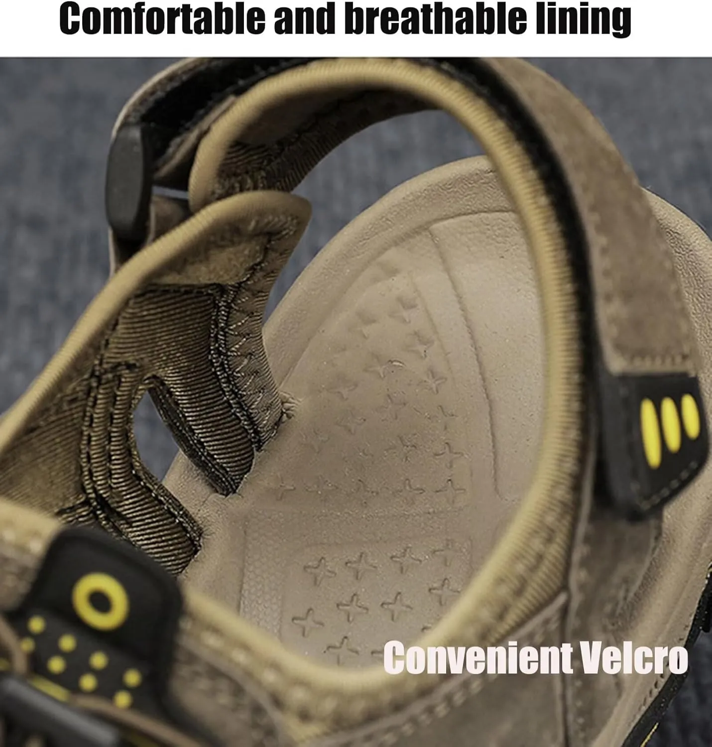 Hiking Sandals Outdoor Sports Summer Beach Fisherman Leather Sandals Men's Closed Toe Walking Sandals Casual Breathable Non-Slip Athletic Shoes