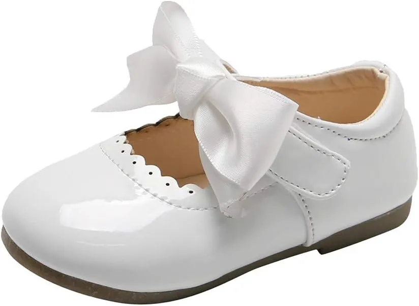 Infant Girls Wedding Dress Shoes Bow Ballet Princess Mary Jane lats First alker Sneaker Newborn Baptism Shoes