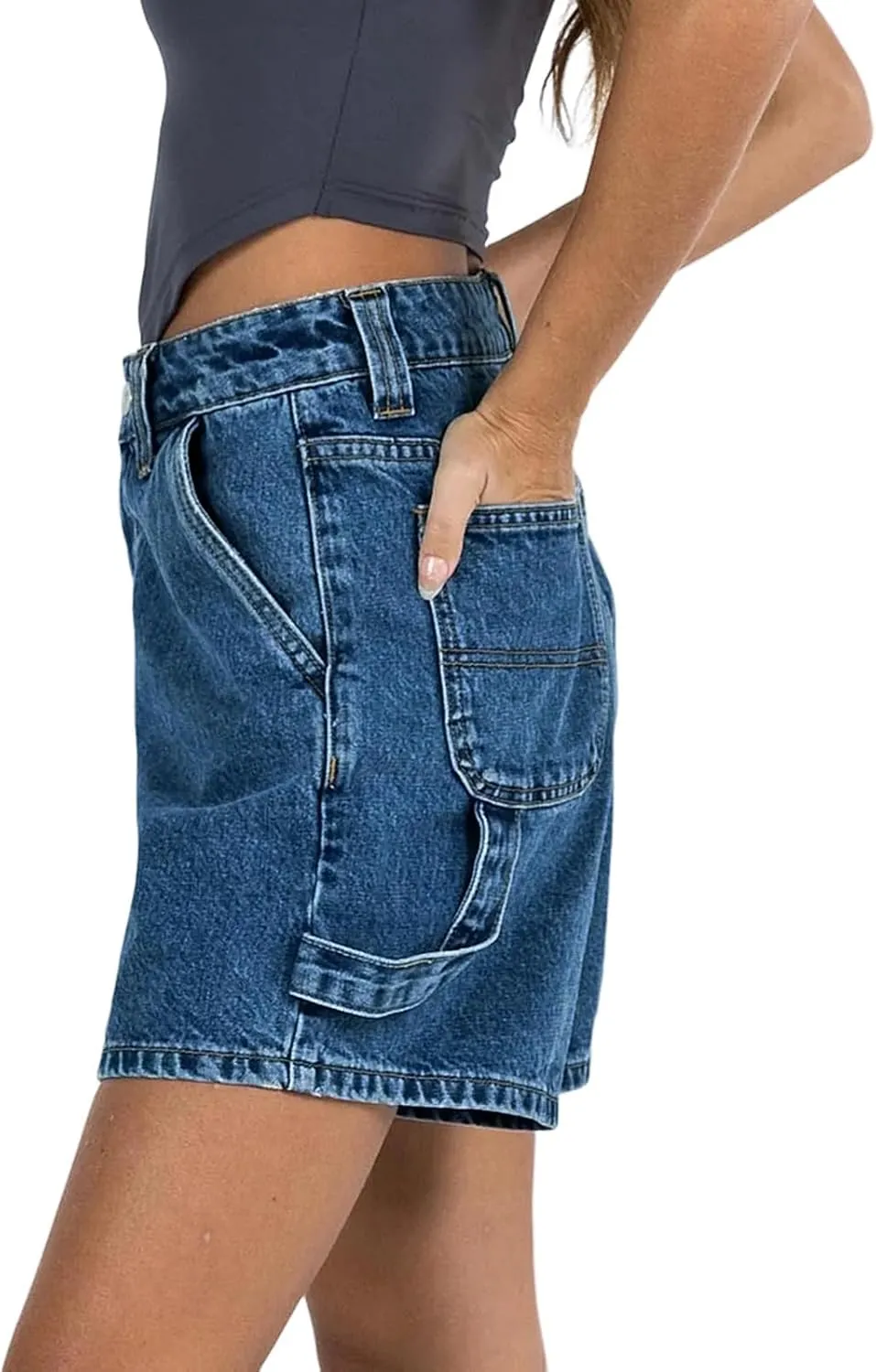 Kedera Womens High Waisted Boxy Denim Shorts Summer 2025 Casual Button Down Baggy Jean Shorts with Pockets