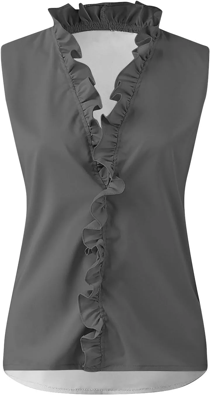KIKX0DE Womens Tank Tops Ladies Summer Dressy Sleeveless Business Casual Blouses Office Work Shirts