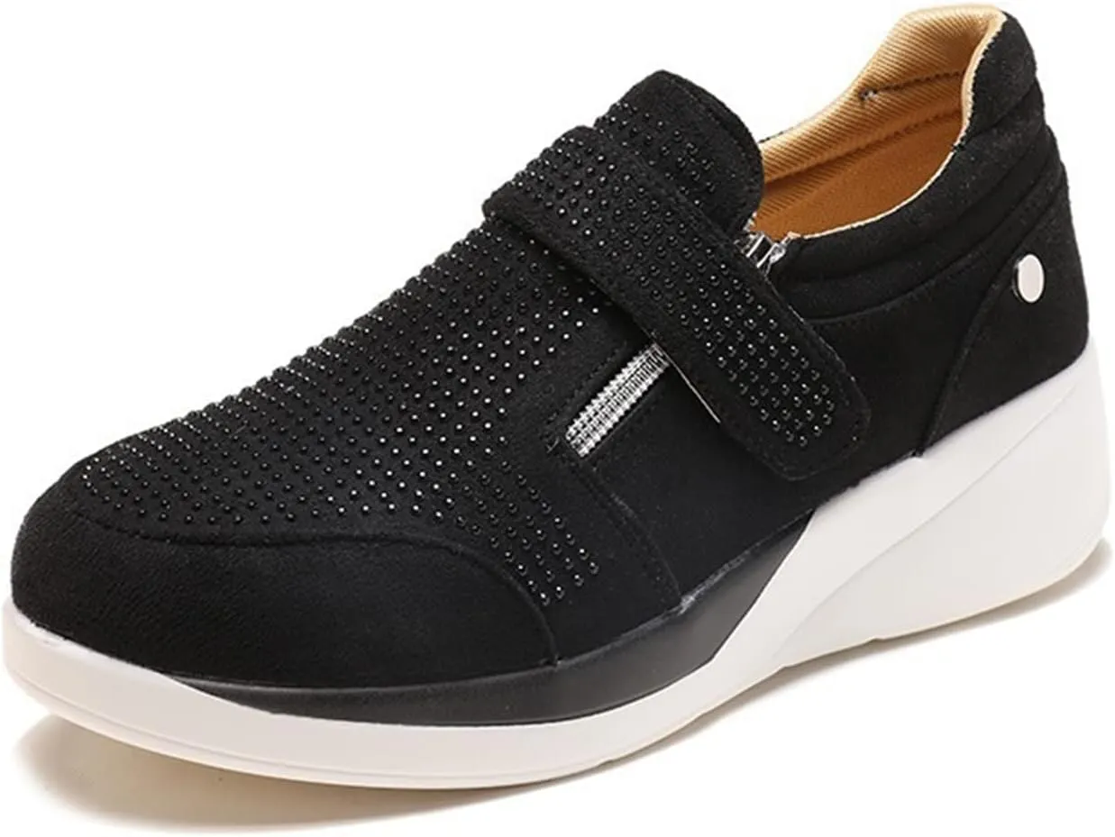 Ladmiple Shoes For Women Sneakers Slip Ons Walking Shoes Non Slip Running Shoes Fashion Comfort Platform Tennis Shoes