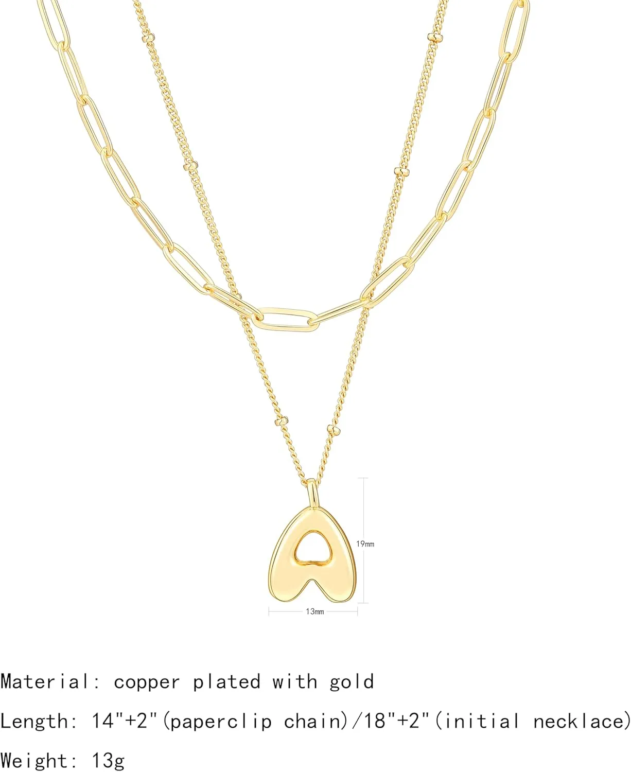 Layered Initial Necklaces for Women Trendy, 18K Gold Plated Bubble Letter A-Z Pendant Necklace Tiny Initial Necklace Personalized Monogram Layered Gold Choker for Women Jewelry
