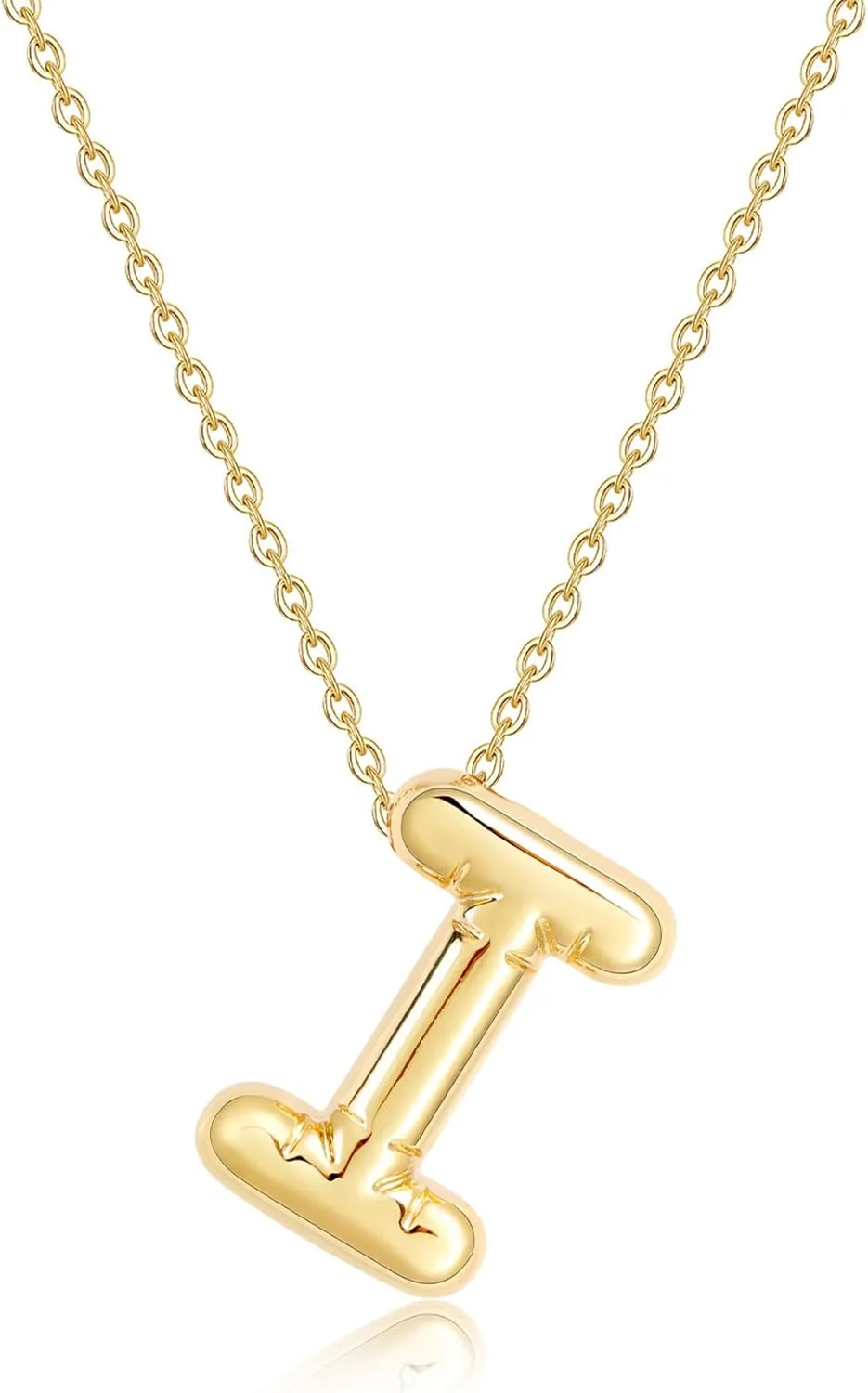 Lcherry Birthday Letter Necklace Bubble Gold-Plated Initial Necklaces for Women Balloon Charm Necklace Birthday Gifts for Women