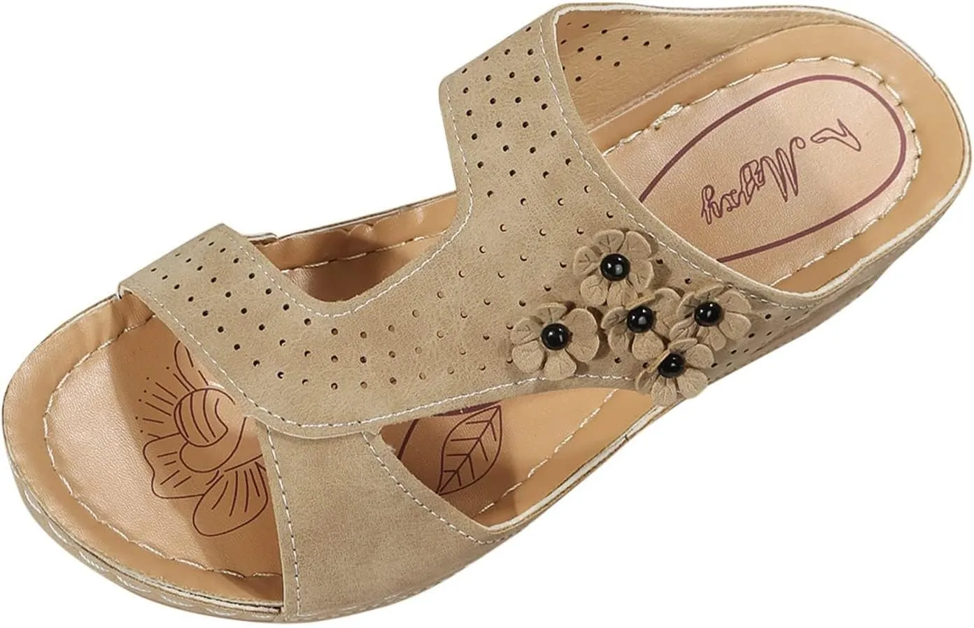 Leopard Print Sandals for Women Flat, Orthopedic Slides Sandals, Slip On Slippers with Arch Support, Comfort Wear Shoes Open Toe, Casual Walking Shoes Summer Beach, Comfortable Lightweight Platforms