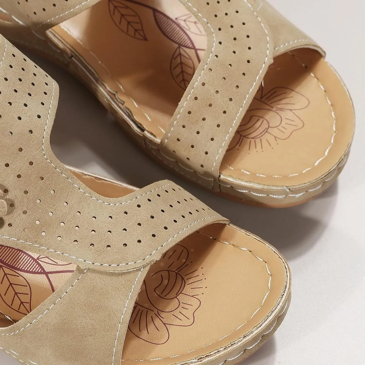 Leopard Print Sandals for Women Flat, Orthopedic Slides Sandals, Slip On Slippers with Arch Support, Comfort Wear Shoes Open Toe, Casual Walking Shoes Summer Beach, Comfortable Lightweight Platforms