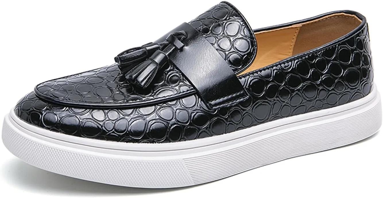 Loafers Slip On Shoes for Men Casual Dress Leather Prom Tassel Loafers Wedding Fashion Tuxedo Walking Summer Shoes