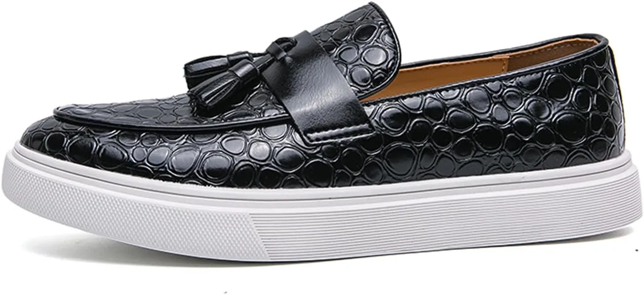 Loafers Slip On Shoes for Men Casual Dress Leather Prom Tassel Loafers Wedding Fashion Tuxedo Walking Summer Shoes