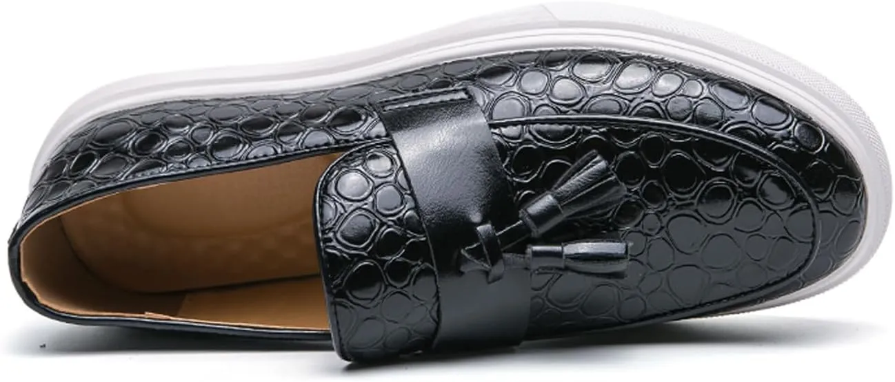 Loafers Slip On Shoes for Men Casual Dress Leather Prom Tassel Loafers Wedding Fashion Tuxedo Walking Summer Shoes