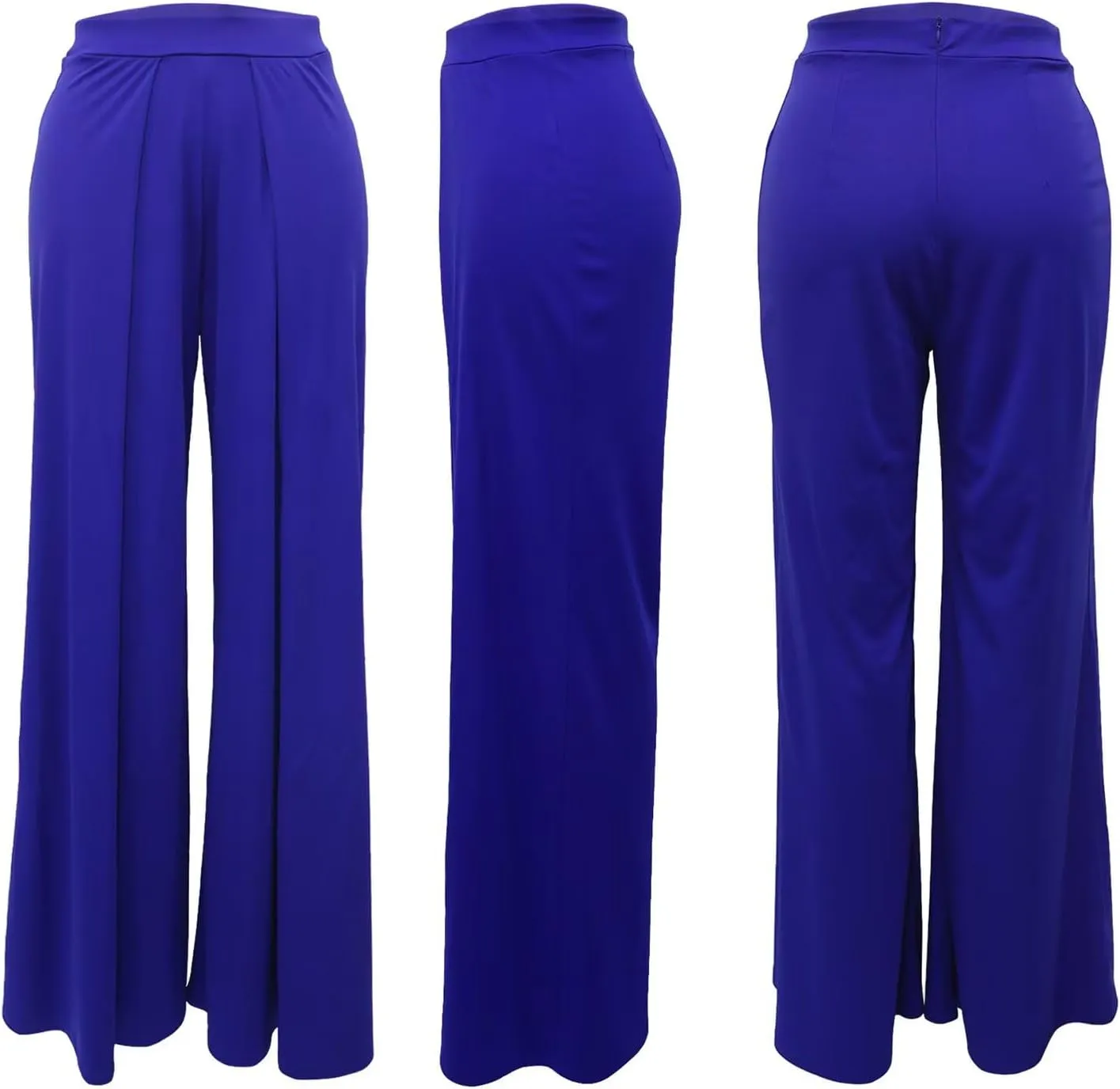 LROSEY Women Flowy High Waisted Wide Leg Dress Pants Pleated Palazzo Trousers for Casual Business Work Office Suit