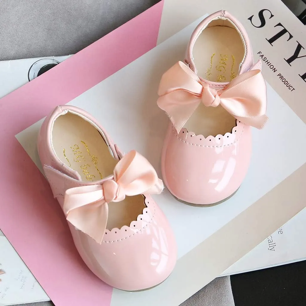 Mary Jane Dress Shoes for Girl Toddler Kid Butterfly Knot Princess Leather Shoes Sandals Ballerina Flats Shoes