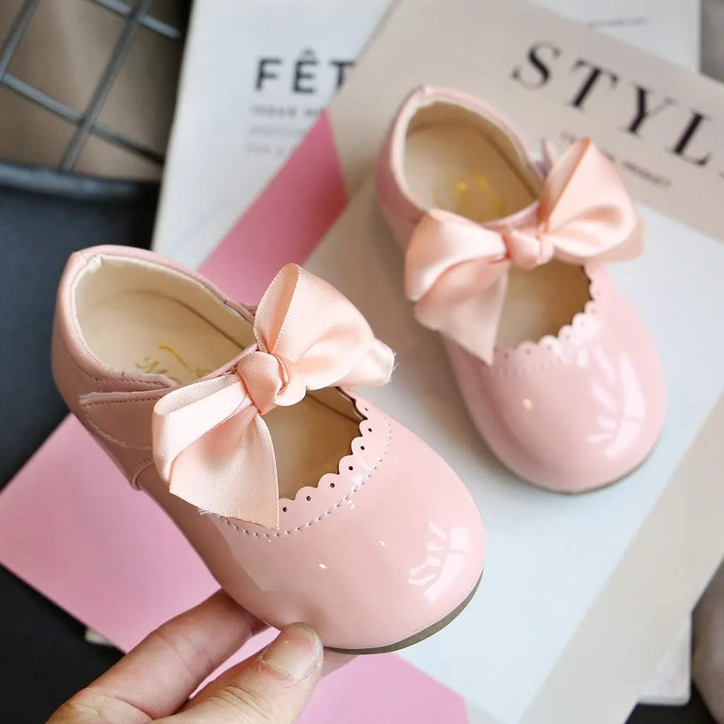 Mary Jane Dress Shoes for Girl Toddler Kid Butterfly Knot Princess Leather Shoes Sandals Ballerina Flats Shoes