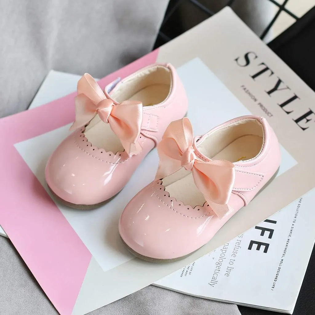 Mary Jane Dress Shoes for Girl Toddler Kid Butterfly Knot Princess Leather Shoes Sandals Ballerina Flats Shoes