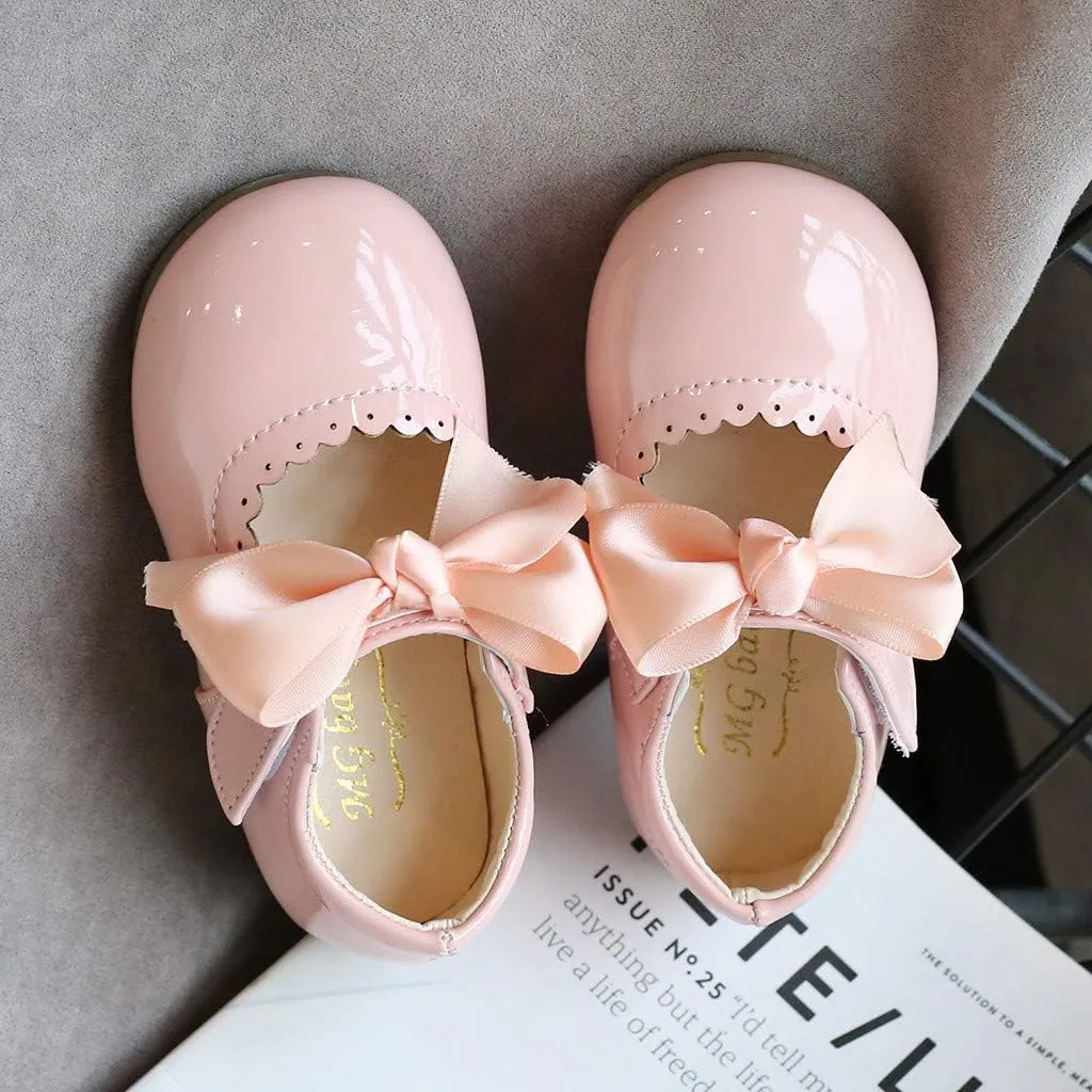 Mary Jane Dress Shoes for Girl Toddler Kid Butterfly Knot Princess Leather Shoes Sandals Ballerina Flats Shoes