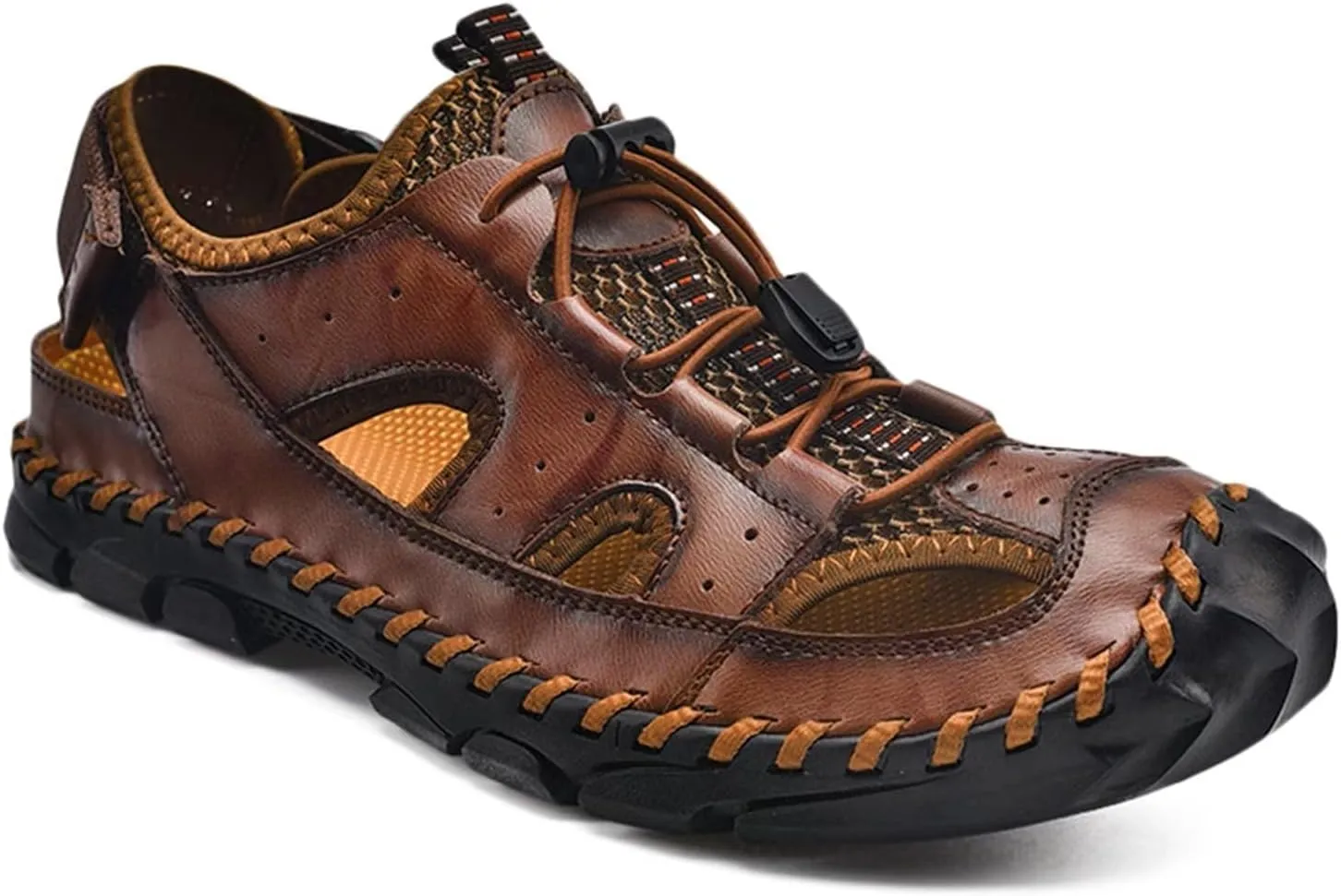 Men Walking Sandals Closed Toe Outdoor Sports Sandals Summer Hiking Shoes Water Sandles Leather Sandals
