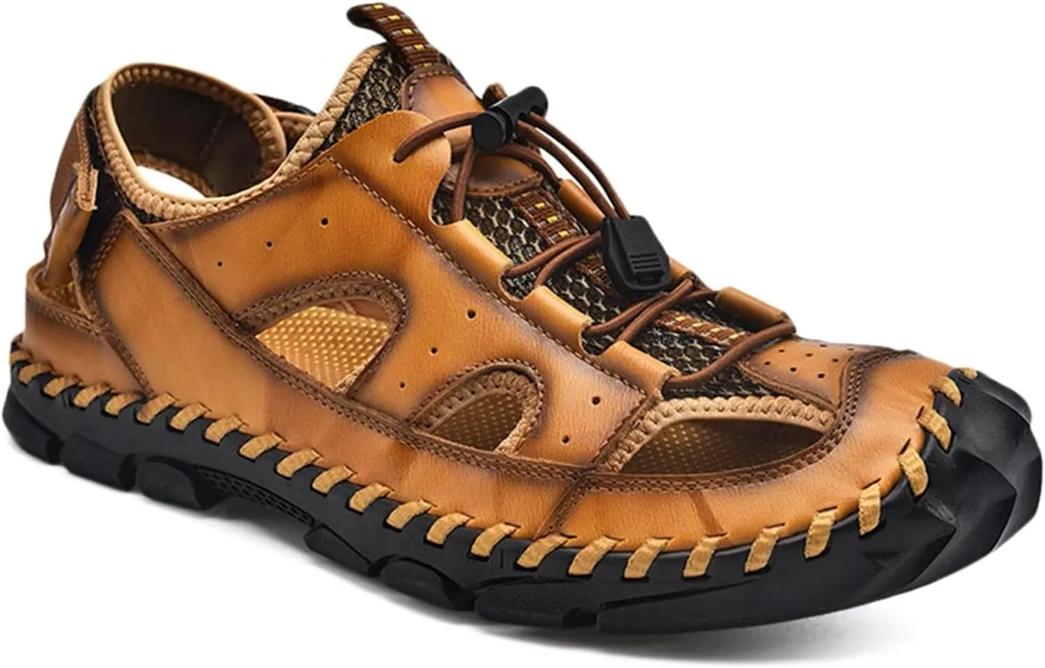 Men Walking Sandals Closed Toe Outdoor Sports Sandals Summer Hiking Shoes Water Sandles Leather Sandals