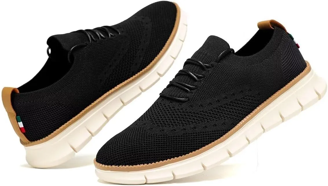 Men's Casual Dress Shoes Slip on Oxfords Business Walking Work Sneakers Fashion Mesh Lightweight Soft Sole