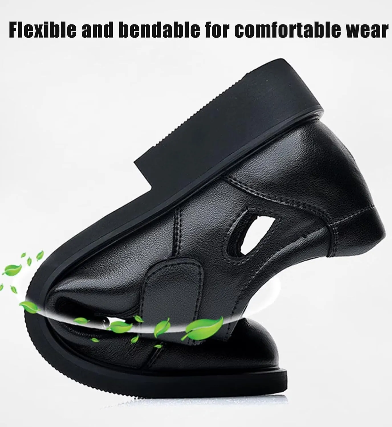 Men's Casual Walking Sandals Closed Toe Outdoor Sports Hiking Sandals Summer Leather Shoes Breathable Business Sandals