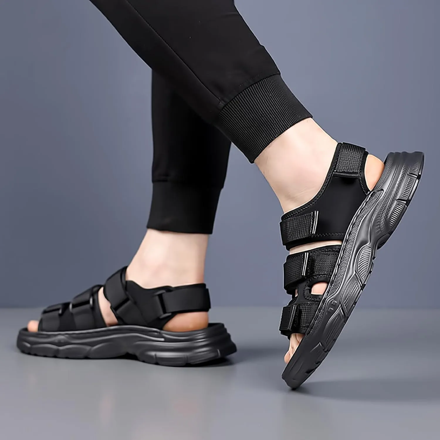 Men's Hiking Sandals Open Toe - Summer Water Shoes Lightweight with Arch Support, Orthopedic Non-Slip Outdoor Walking Sandals for Athletic Sport & Beach