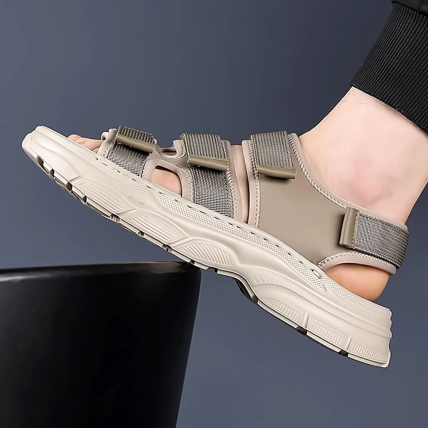 Men's Hiking Sandals Open Toe - Summer Water Shoes Lightweight with Arch Support, Orthopedic Non-Slip Outdoor Walking Sandals for Athletic Sport & Beach
