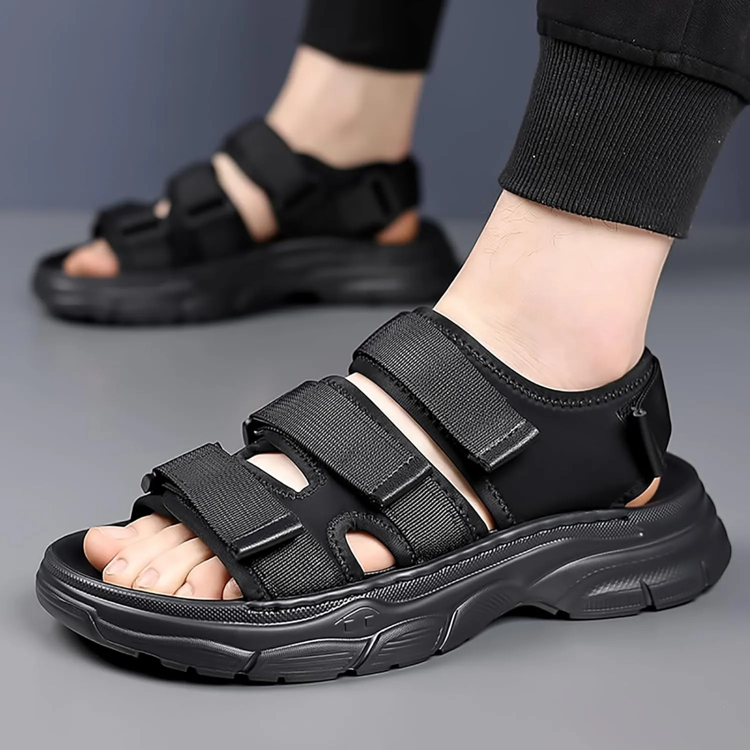 Men's Hiking Sandals Open Toe - Summer Water Shoes Lightweight with Arch Support, Orthopedic Non-Slip Outdoor Walking Sandals for Athletic Sport & Beach