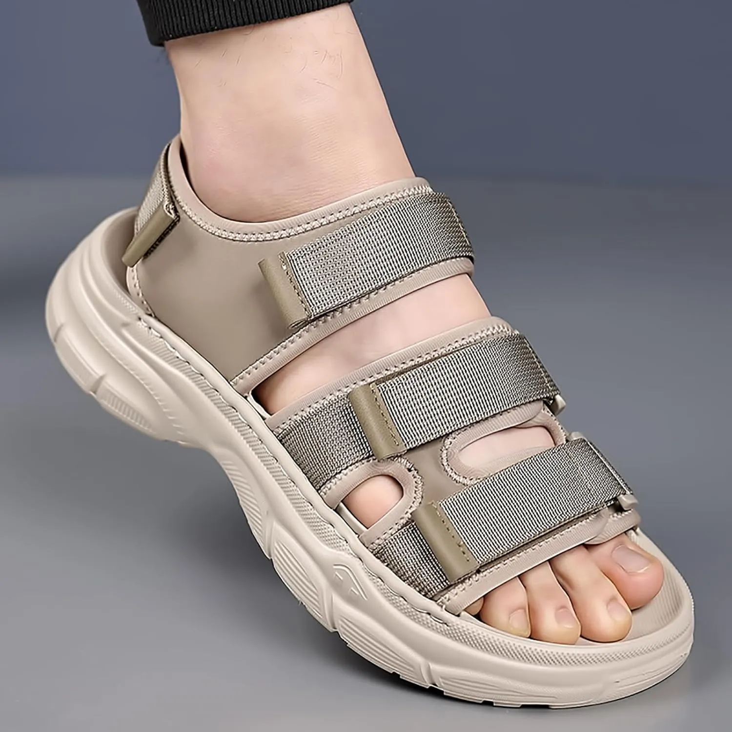 Men's Hiking Sandals Open Toe - Summer Water Shoes Lightweight with Arch Support, Orthopedic Non-Slip Outdoor Walking Sandals for Athletic Sport & Beach