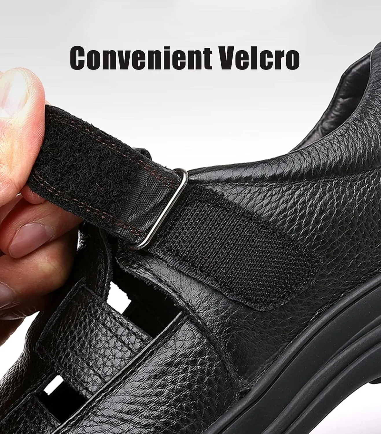 Mens Hiking Sandals Outdoor Sports Business Sandals Summer Beach Fisherman Leather Shoes Walking Closed Toe Sandals Casual Breathable Athletic Sandals