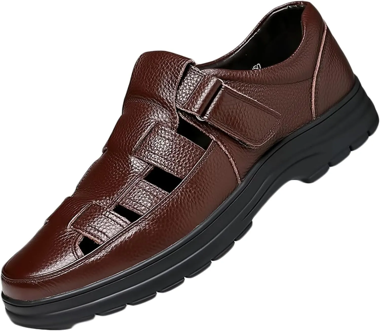 Mens Hiking Sandals Outdoor Sports Business Sandals Summer Beach Fisherman Leather Shoes Walking Closed Toe Sandals Casual Breathable Athletic Sandals