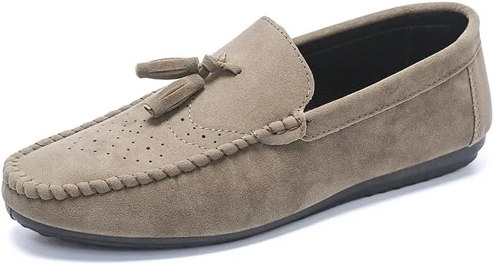 Men's Loafers Shoes Solid Color Faux Leather with Tassel Loafer Shoes Slip Resistant Comfortable Lightweight Outdoor Slip-ons