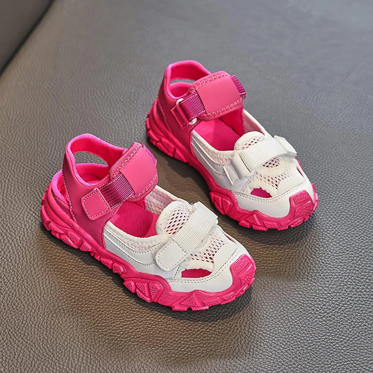 Mnplciea Girls Sandals Summer Comfortable Kids Sandles Breathable Hiking Sandals Outdoor Beach Shoes Water Shoes