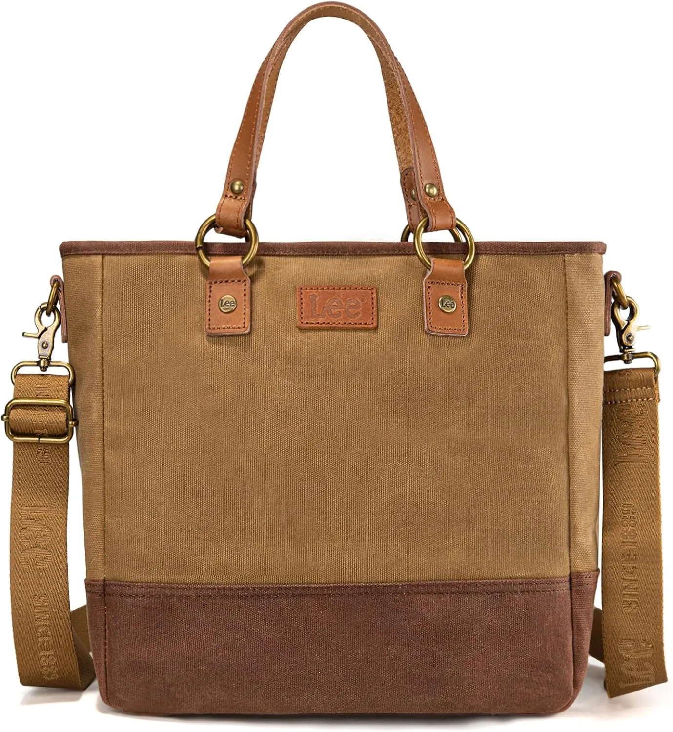 Montana West x Lee Waxed Canvas Tote Bag for Women Top-Handle Handbag Shoulder Bag with Adjustable Detachable Wide Strap