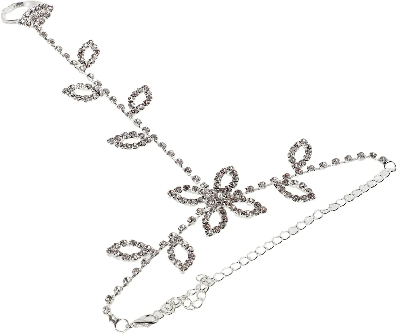 NOLITOY Rhinestone Anklet Footchain for Women Elegant Foot Jewelry Beach Foot Chain
