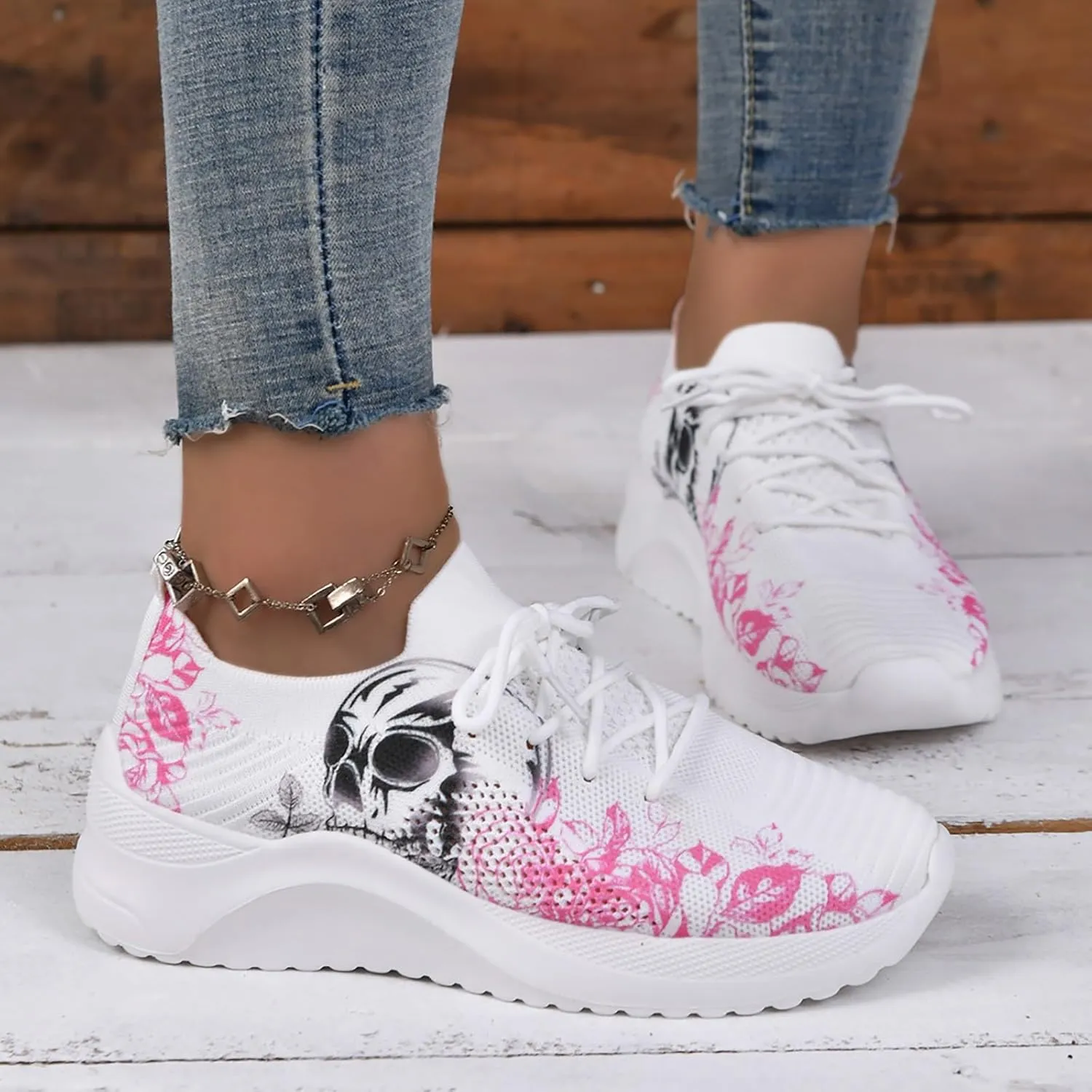 Non Slip Comfortable Fashion Sneakers for Women Lightweight Breathable Jogging Shoes Lightweight Workout Shoe