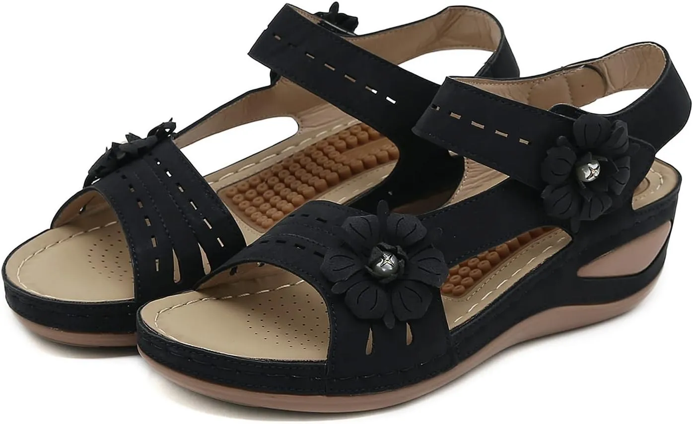Orthopedic Plantar Fasciitis Shoes Women Black Flats Gold Sandals for Women Dressy Summer Womens Shoes Wedges Dressy Casual Women's Orthotic Walking Sandals Wide Width Heels Womens Navy Sandals