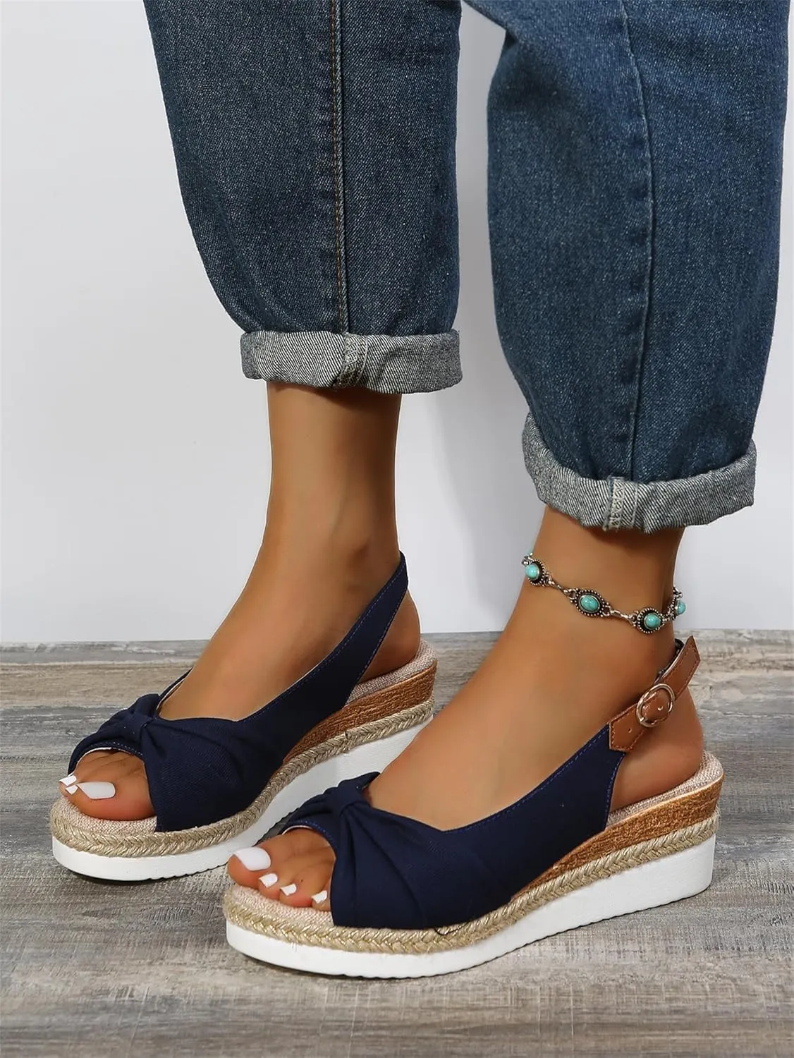 Orthopedic Sandals for Women Arch Support Wedge Sandals, Summer Dressy Open Toe Ankle Strap Platform Sandal Beach Casual Slip on Dress Shoes Comfortable Walking Slippers