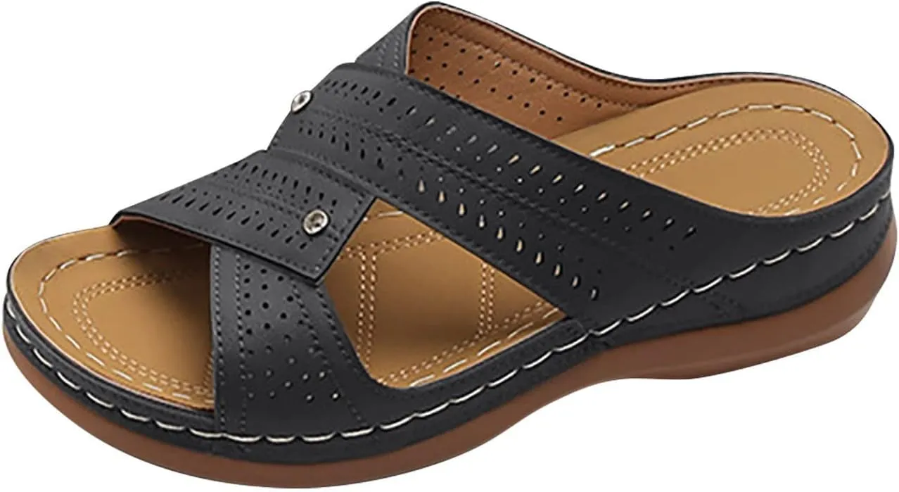 Orthopedic Sandals for Women Platform Comfort Slippers Fascities Arch Support Slides Sandals Beach Casual Summer Shoes