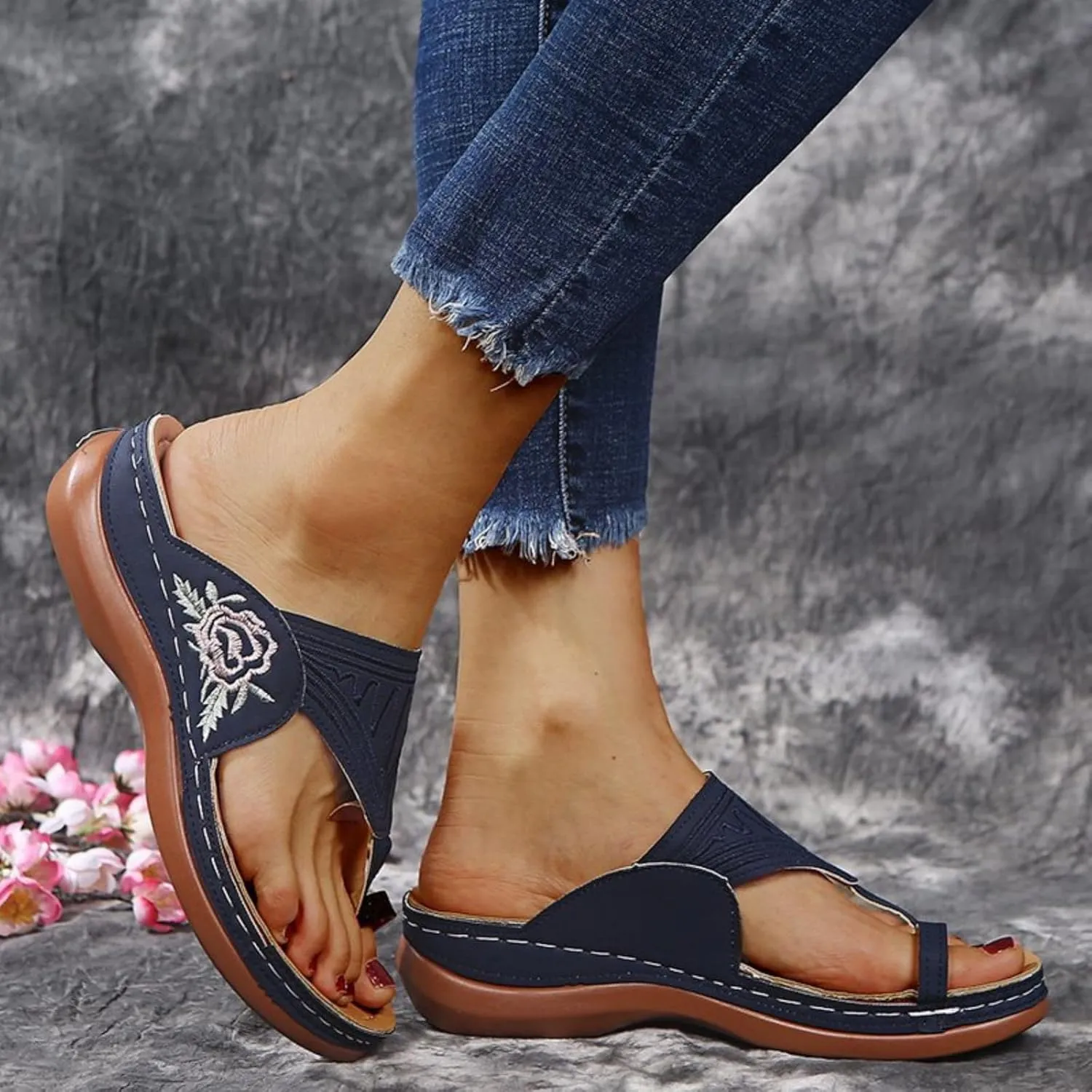 Orthopedic Sandals for Women Platform Flip Flops Comfortable Arch Support Sandals Slippers Open Toe Beach Summer Shoes