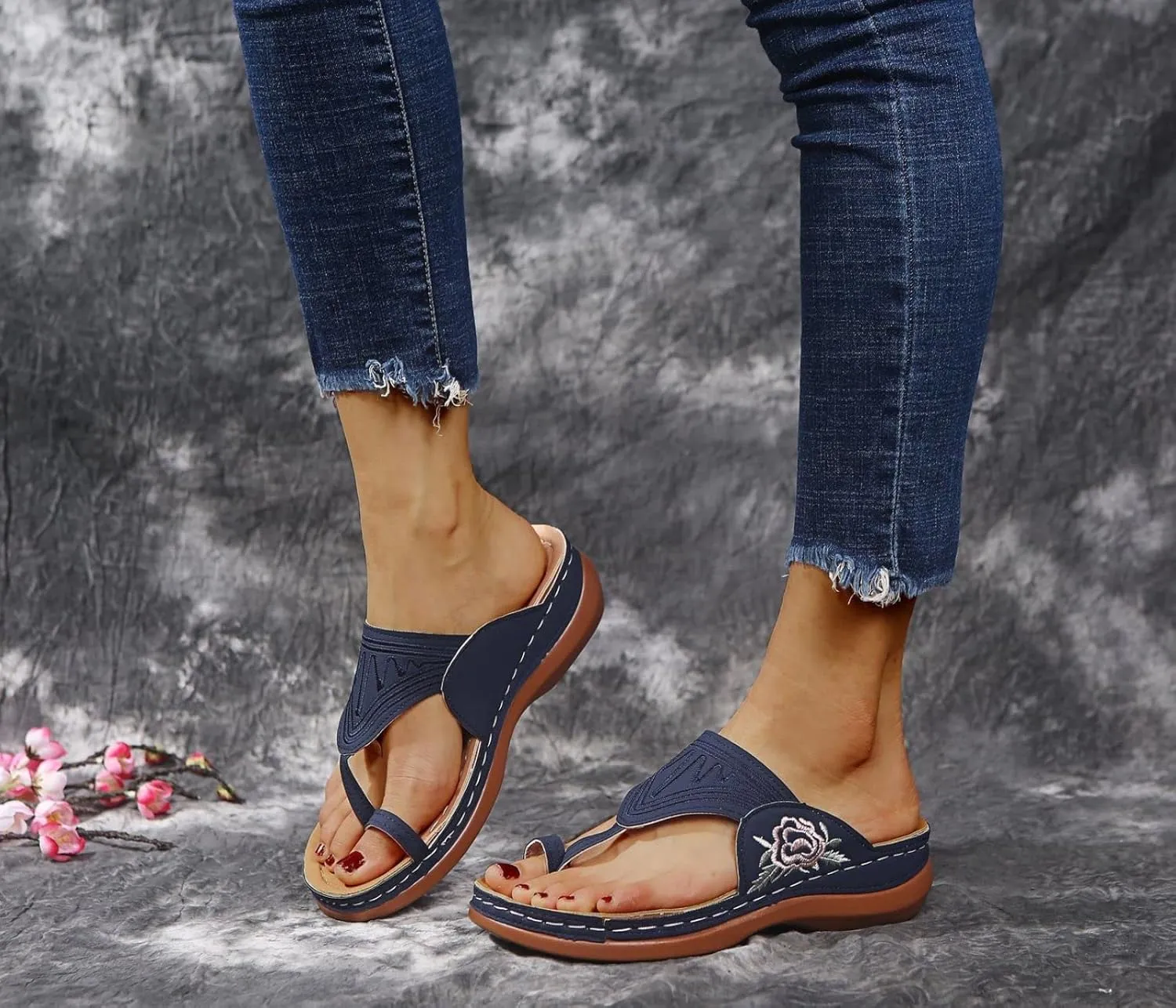 Orthopedic Sandals for Women Platform Flip Flops Comfortable Arch Support Sandals Slippers Open Toe Beach Summer Shoes