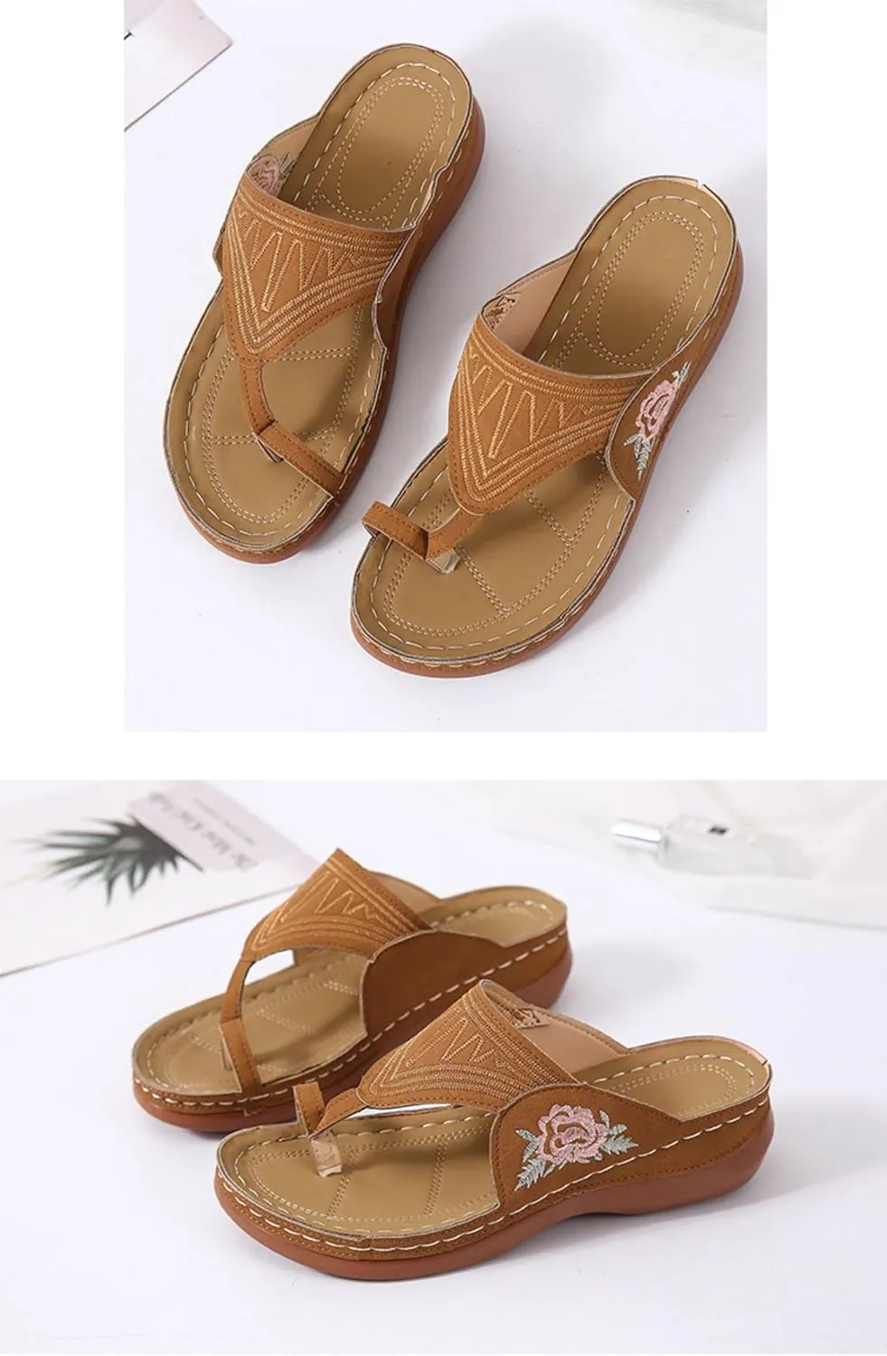 Orthopedic Sandals for Women Platform Flip Flops Comfortable Arch Support Sandals Slippers Open Toe Beach Summer Shoes