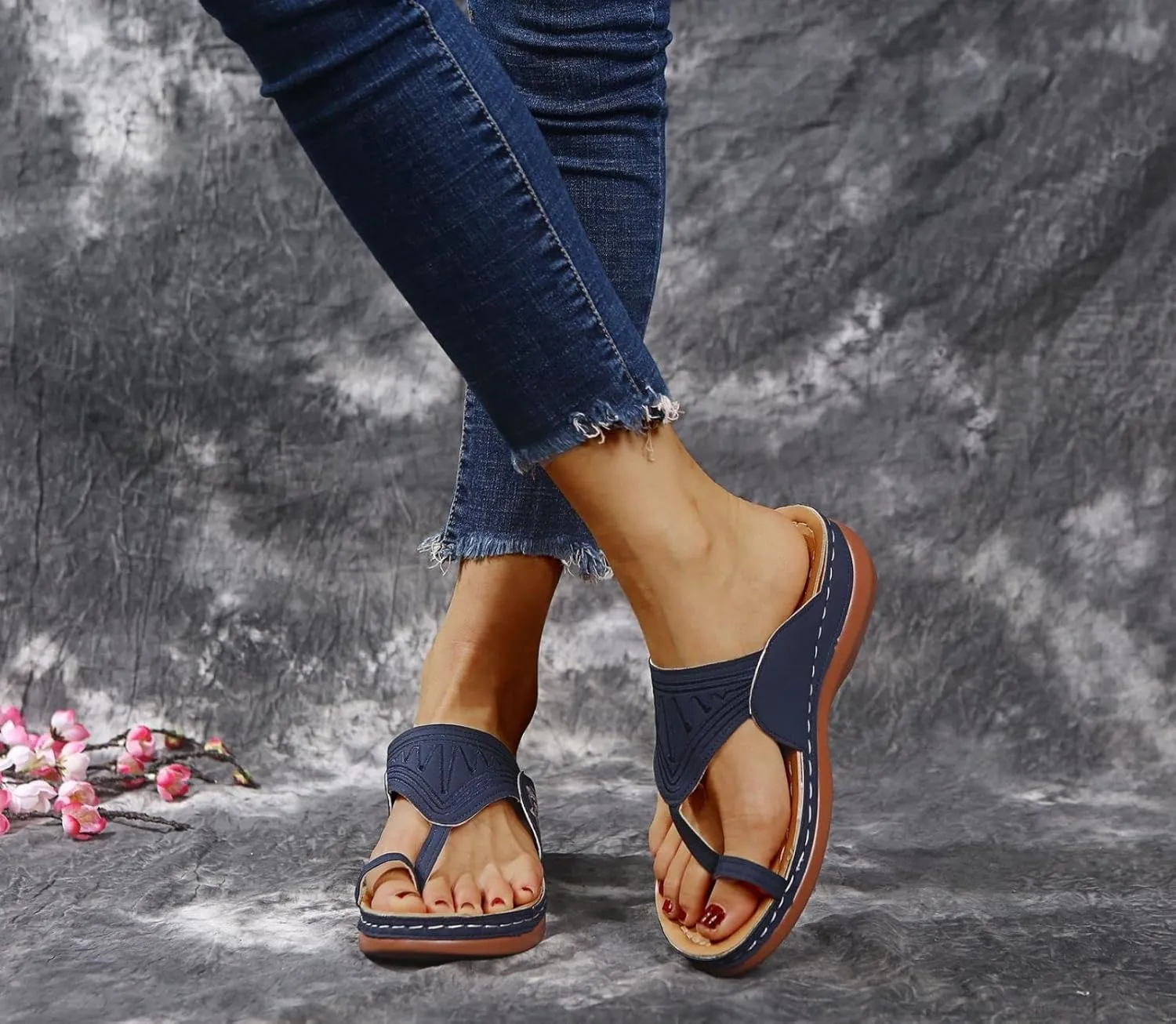 Orthopedic Sandals for Women Platform Flip Flops Comfortable Arch Support Sandals Slippers Open Toe Beach Summer Shoes