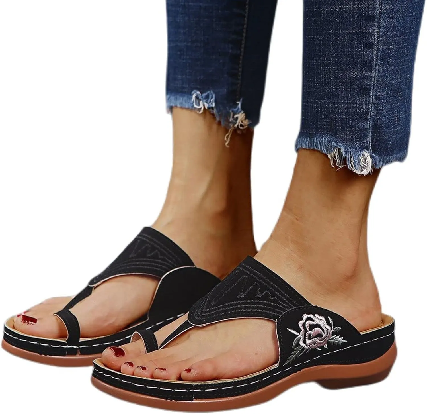 Orthopedic Sandals for Women Platform Flip Flops Comfortable Arch Support Sandals Slippers Open Toe Beach Summer Shoes