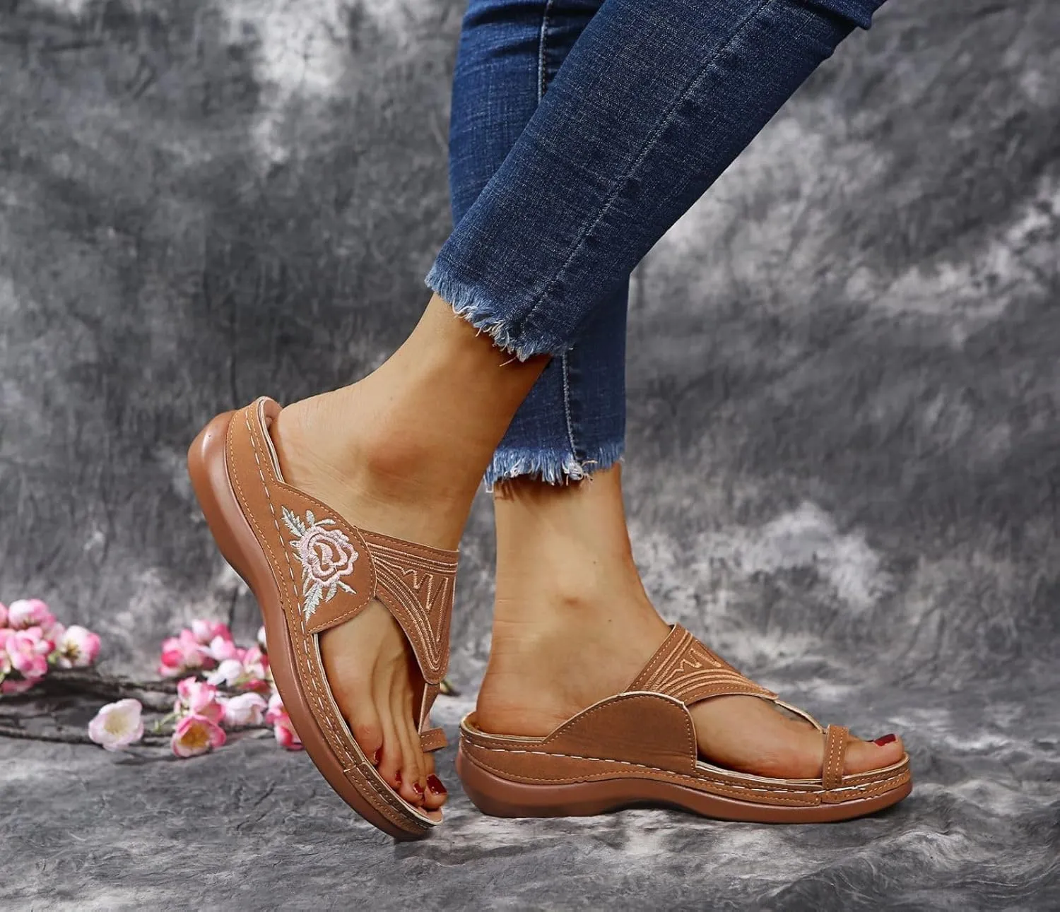 Orthopedic Sandals for Women Platform Flip Flops Comfortable Arch Support Sandals Slippers Open Toe Beach Summer Shoes