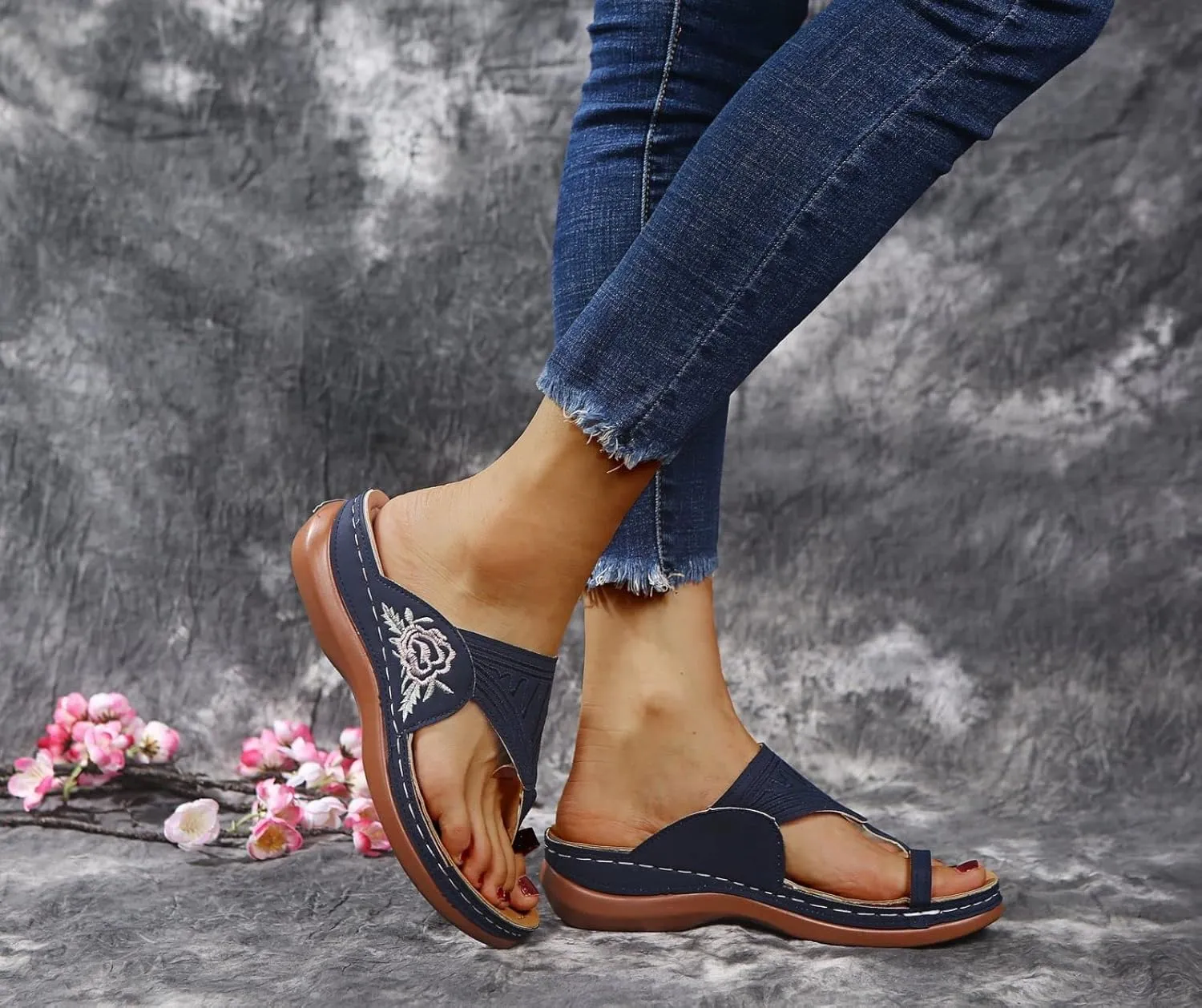 Orthopedic Sandals for Women Platform Flip Flops Comfortable Arch Support Sandals Slippers Open Toe Beach Summer Shoes