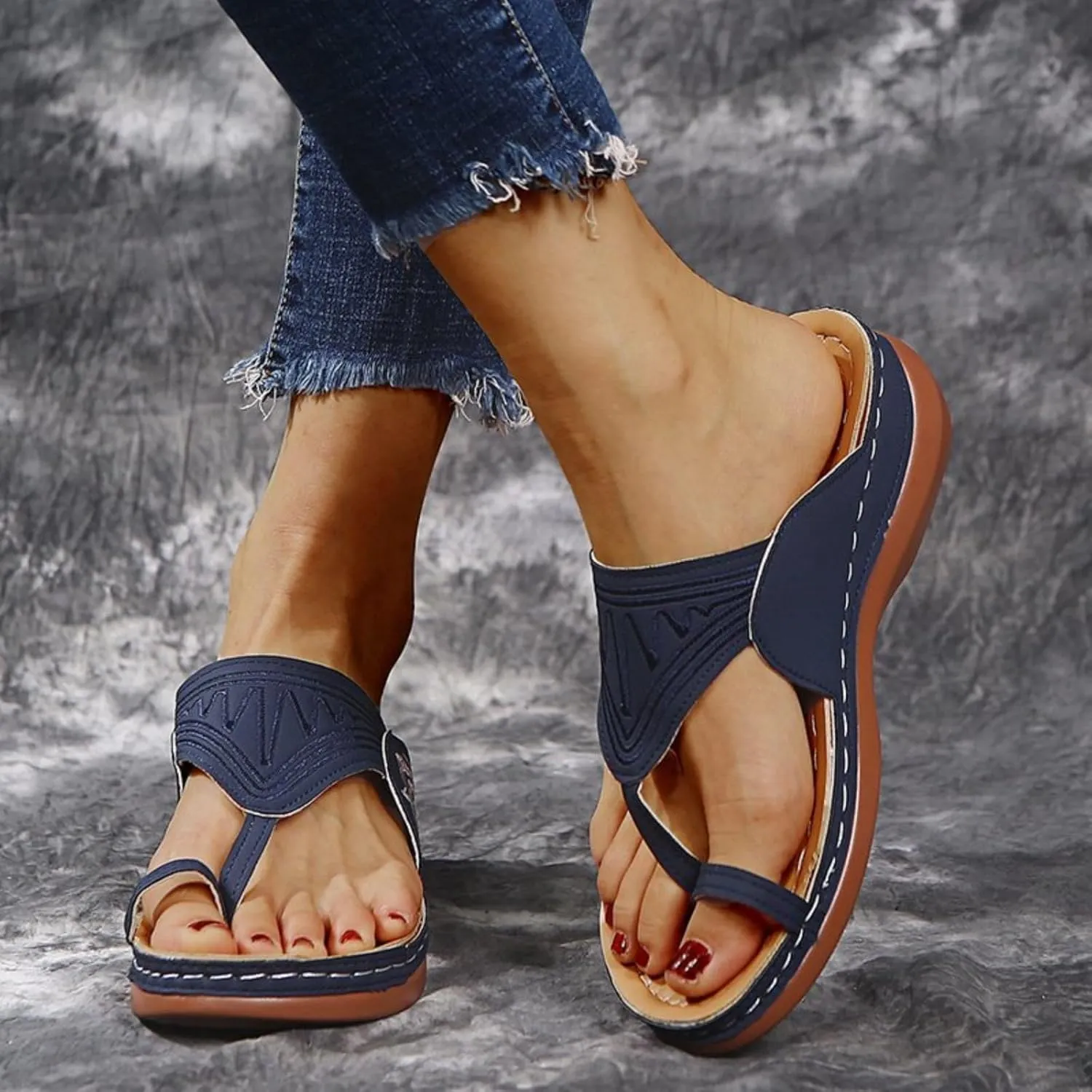 Orthopedic Sandals for Women Platform Flip Flops Comfortable Arch Support Sandals Slippers Open Toe Beach Summer Shoes